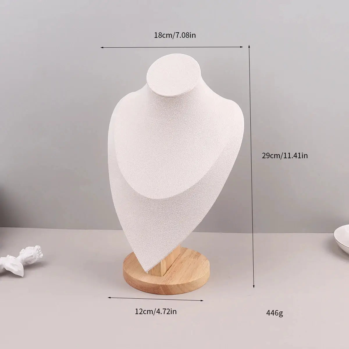 Velvet Necklace Display Stand Portrait Mannequin Bust Pendant Organizer Jewelry Window Display