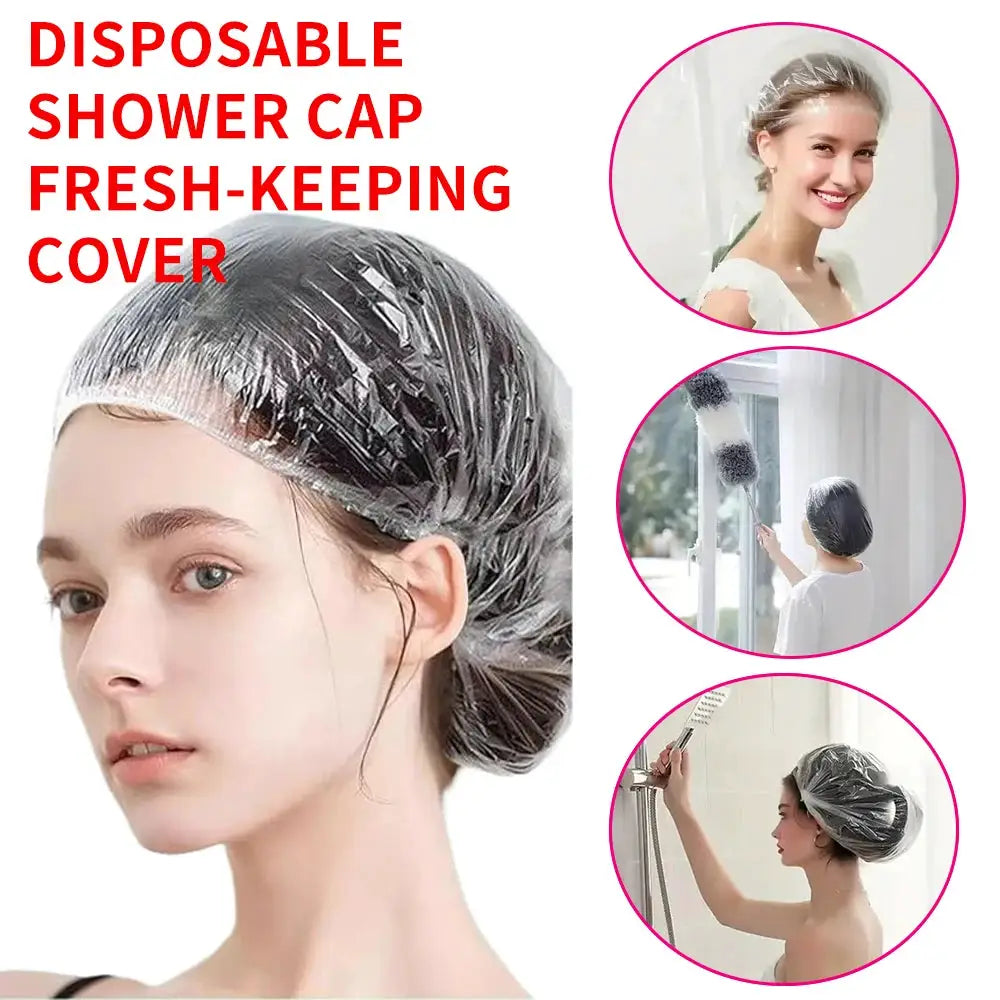 Disposable Plastic Shower Caps Waterproof Hair Protection for Men and Women High Quality