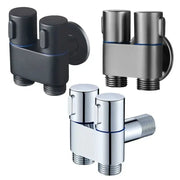 Zinc alloy angle valve wall-mount bidet sprayer set, Simples Market, chrome/black/nickel finishes, 3-pack.