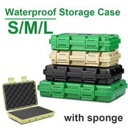 Waterproof storage case set in green, beige and black with sponge insert