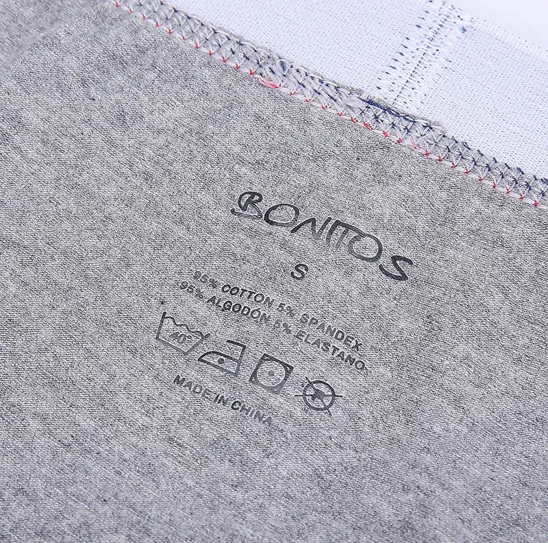 4-pack gray cotton boxer shorts for men, BONOS tag visible, size S, made in China