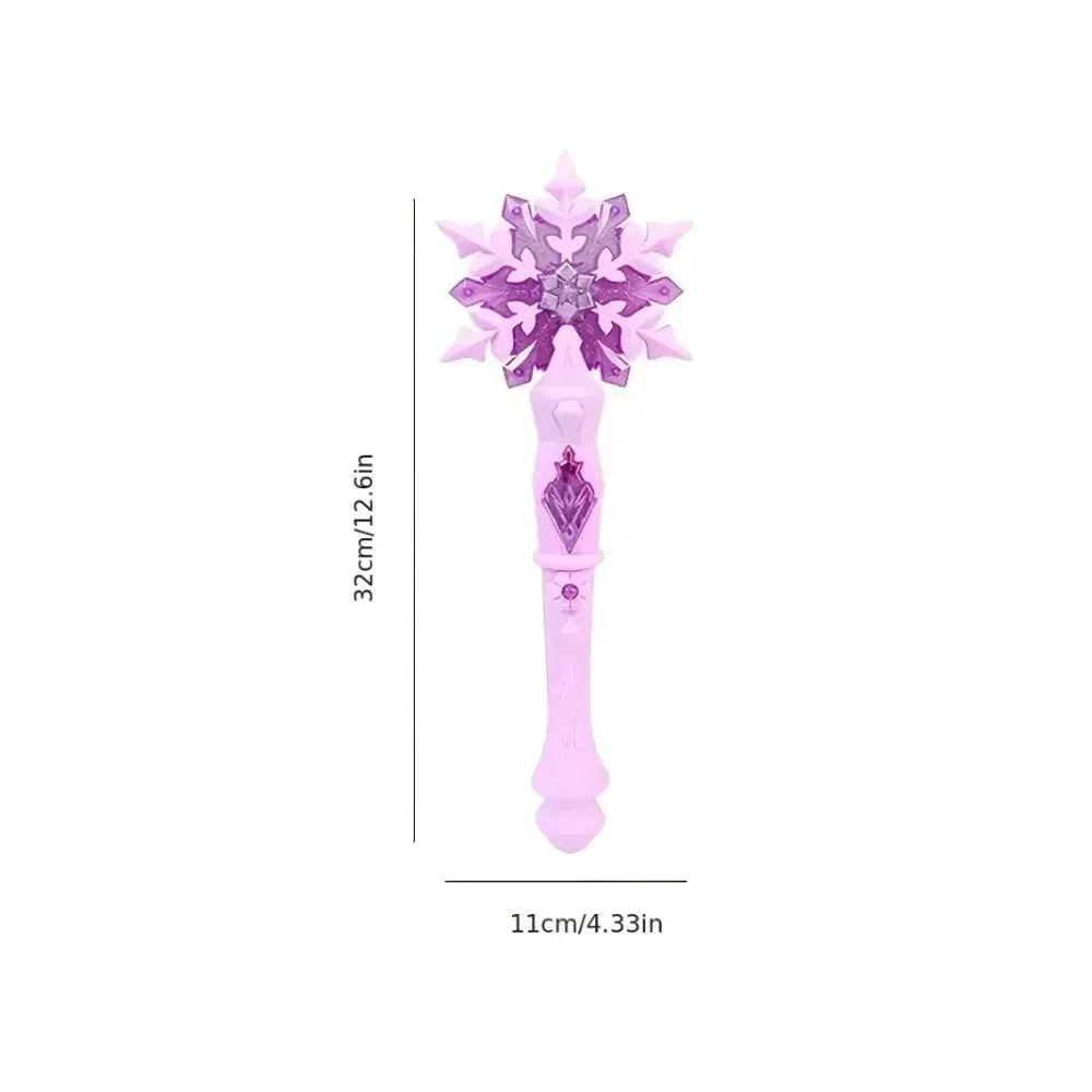 Princess Snow Wand Toy For Girls Glowing Fairy Wand With Light And Sound Snowflake Design For Christmas Halloween
