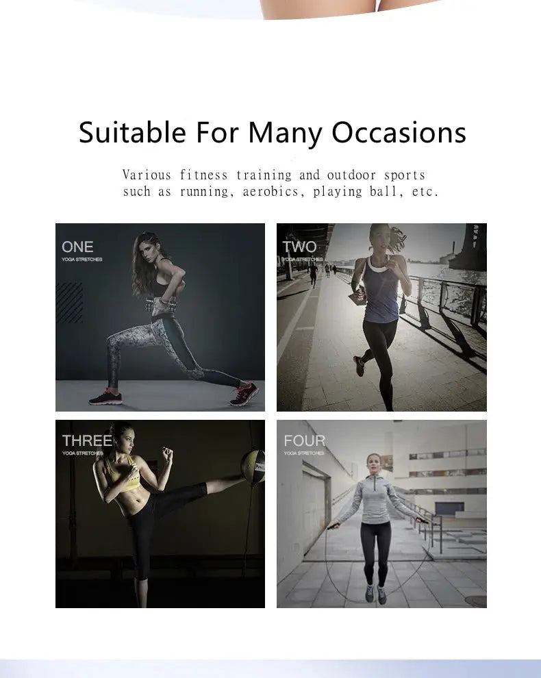Simples Market S-4XL Cross Side Buckle Sports Bra collage; four workout yoga/fitness scenes