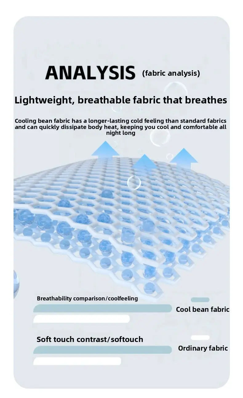 Summer Cool Bean Pillowcase, breathable air-conditioning pillow cover for hot sleepers, 48 x 74 cm (no insert)