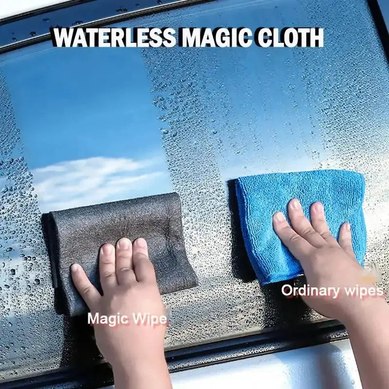 Simples Market microfiber cleaning cloths; two reusable lint-free towels in gray and blue for glass and car windows