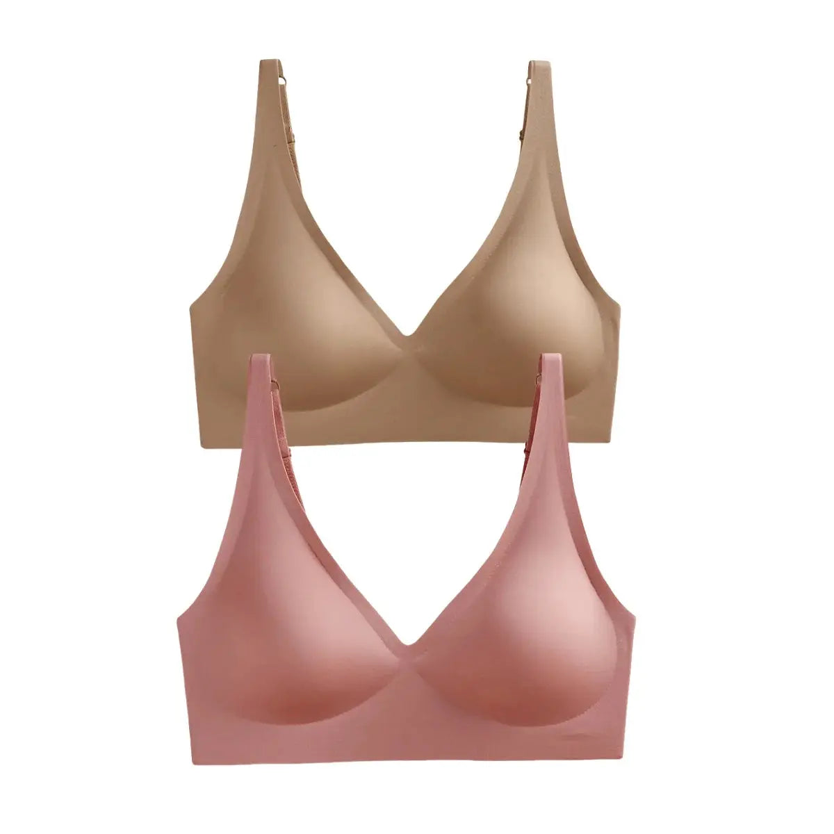 AuroraLuxe 2 Piece Seamless Wireless Push Up Bras Set With Soft Padding For All Day Comfort And Invisible Fit