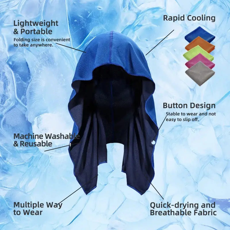 Cooling Hoodie Towel With Evaporative Cool Technology Instantly Cools When Wet Ideal For Sports Fitness Gym