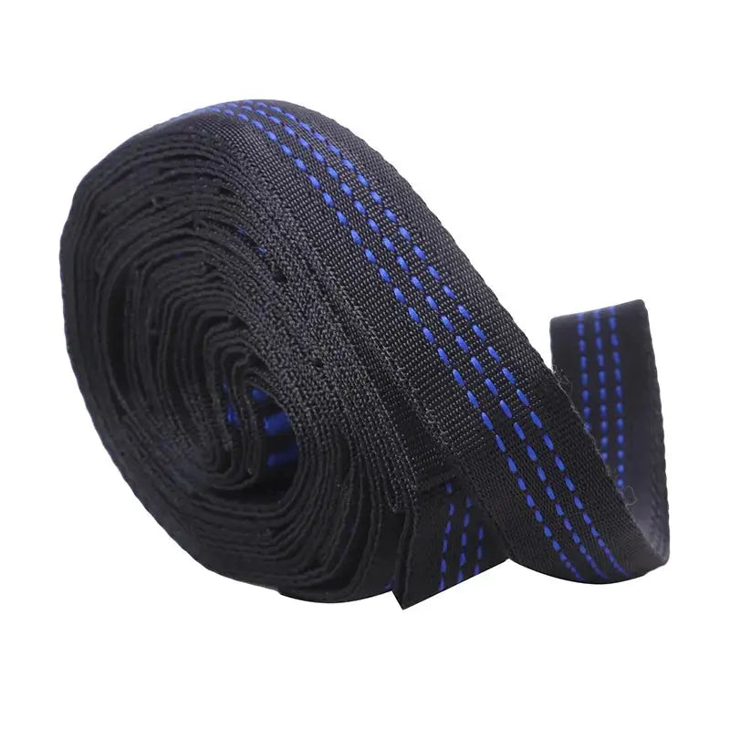 Simples Market 2-pack hammock straps, black with blue stitching, polyester
