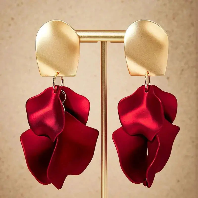 Stylish Multicolored Flower Drop Earrings For Women With Delicate Petal Tassel Design For Everyday Party Accessories