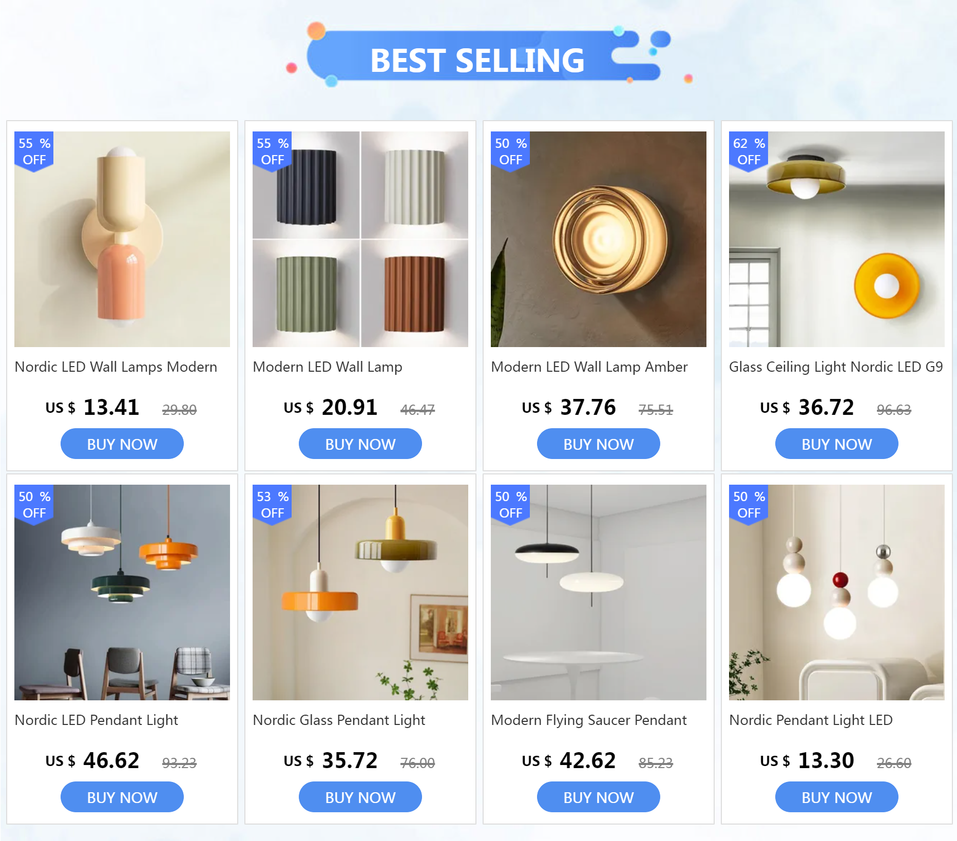 Nordic LED Wall Lamps by Simples Market; cream double-head minimalist wall sconce (4 items shown)