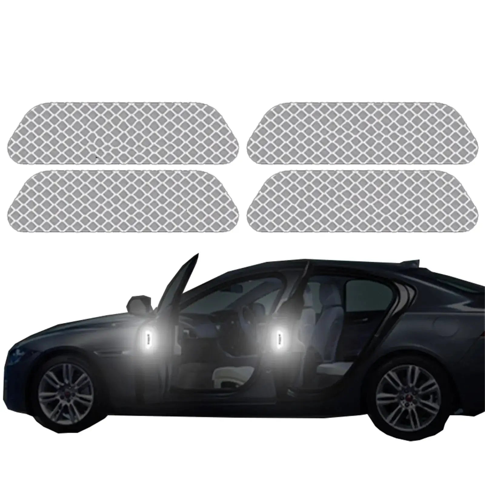 4 Pack Car Door Warning Reflector Stickers for Exterior and Interior Use Safety Opening Indicator Tape
