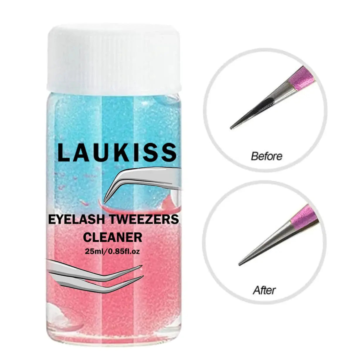 LashGuard 25ml Eyelashes Tweezers Cleaner Glue Residue Remover With Sponge Ball For Tool Maintenance