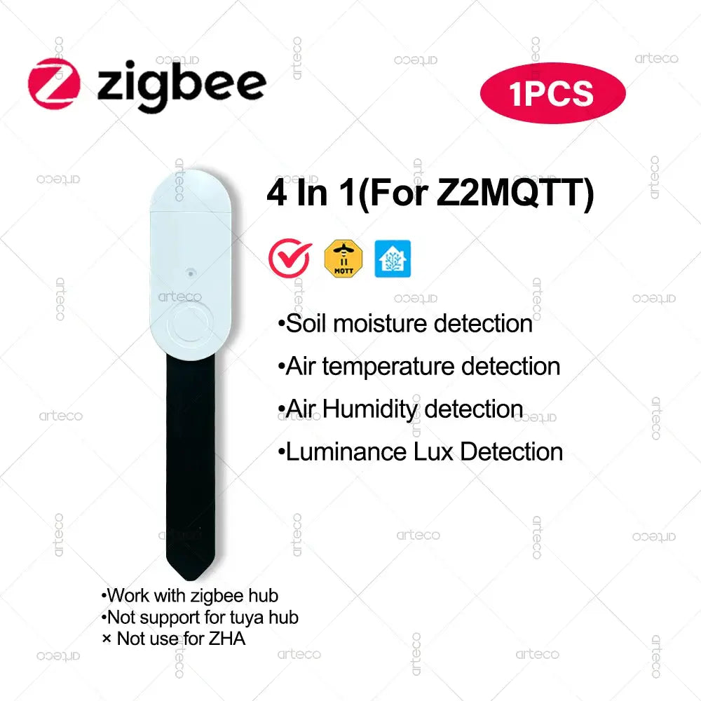 Simples Market Zigbee 4-in-1 soil sensor with white top for Z2MQTT; detects moisture, temperature, humidity, luminance