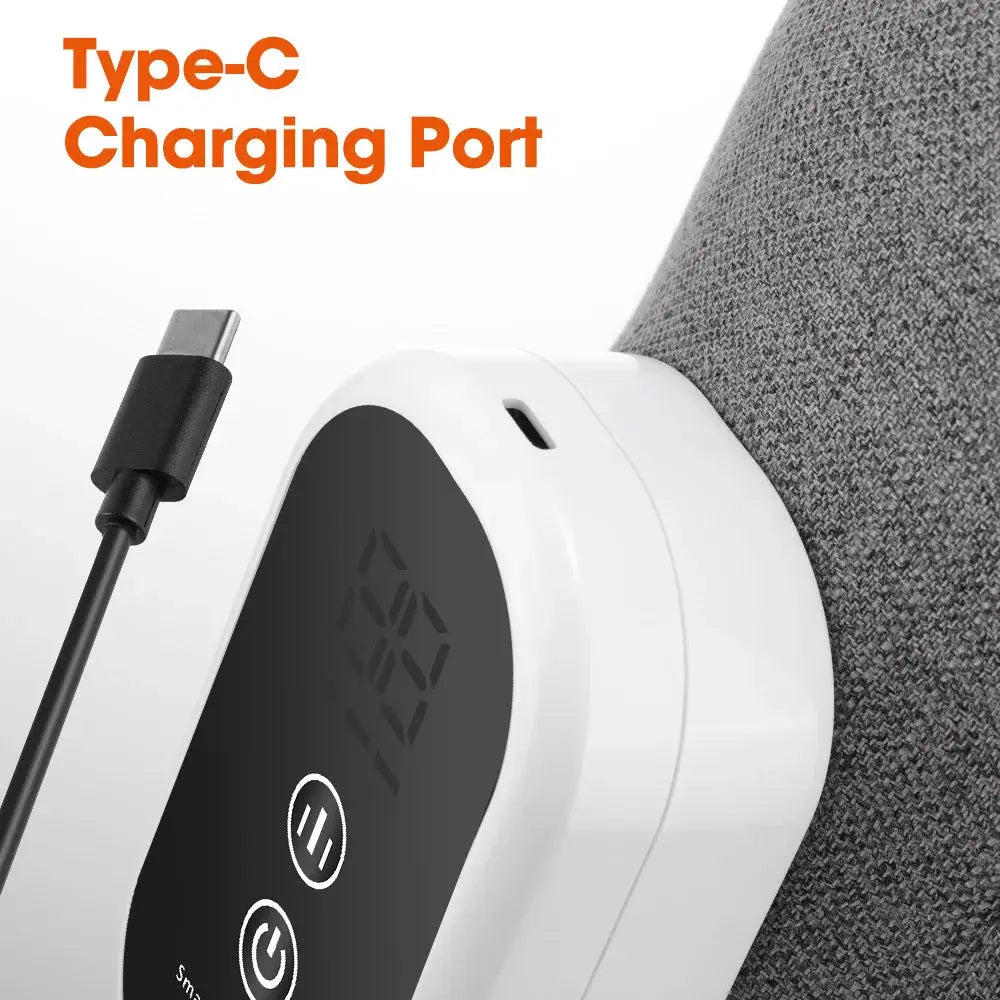 Electric calf massager by Simples Market, wireless white body with 3-level airbags and USB-C charging