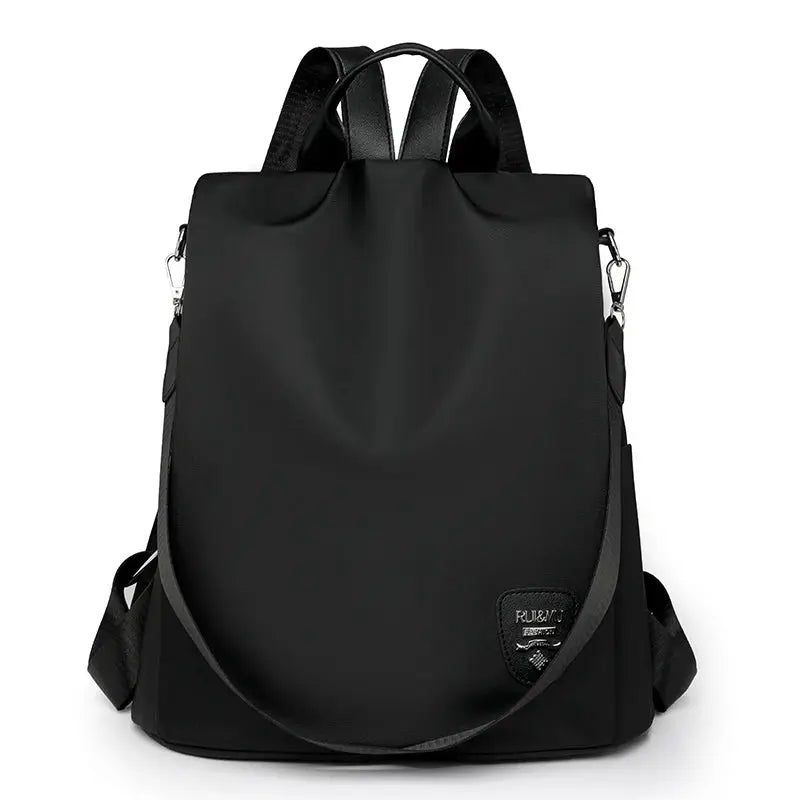 Women's anti-theft backpack by Simples Market, black with adjustable straps and large-capacity travel bag