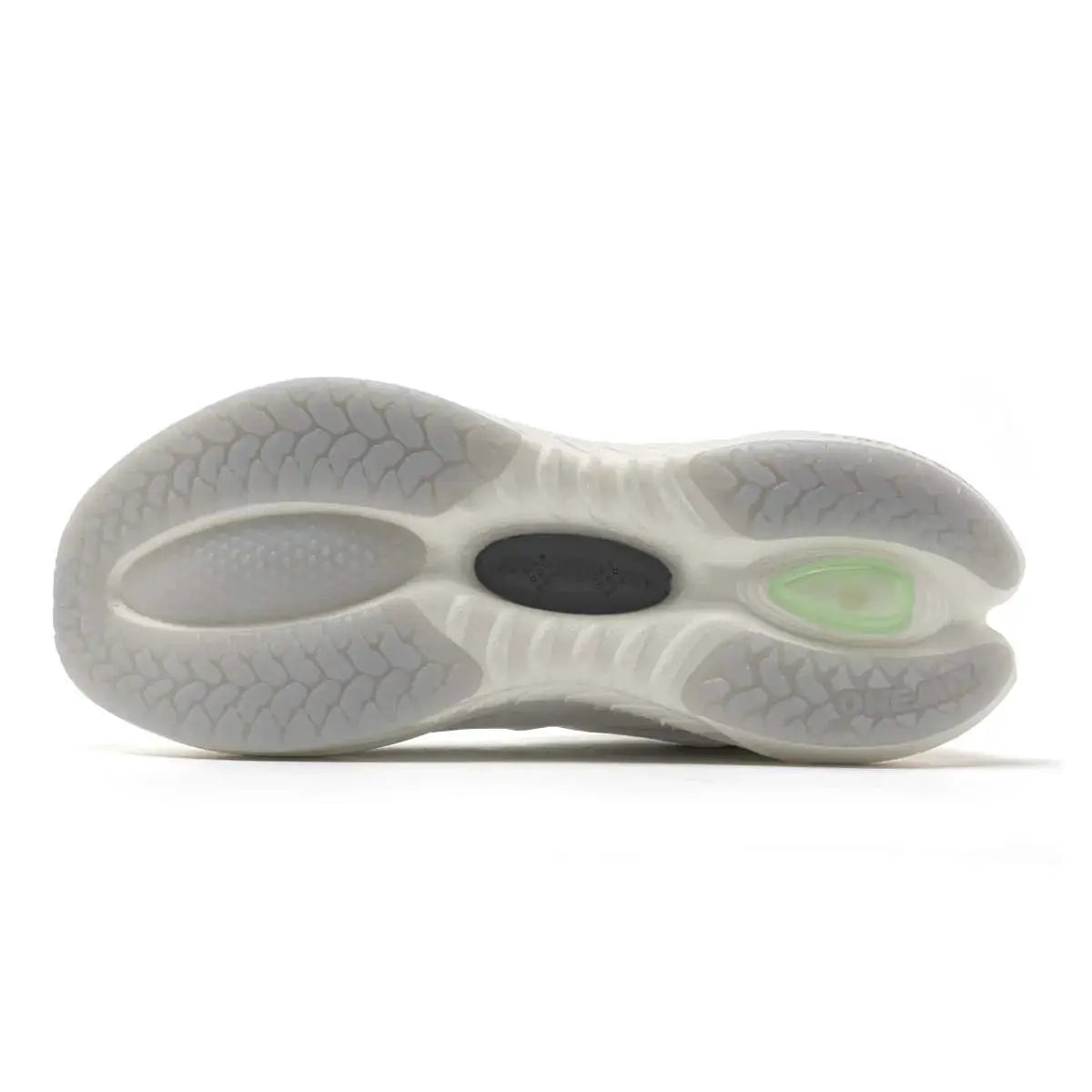 ONEMIX 2026 breathable mesh sports shoes, grey outsole with black midfoot pad and green heel accent
