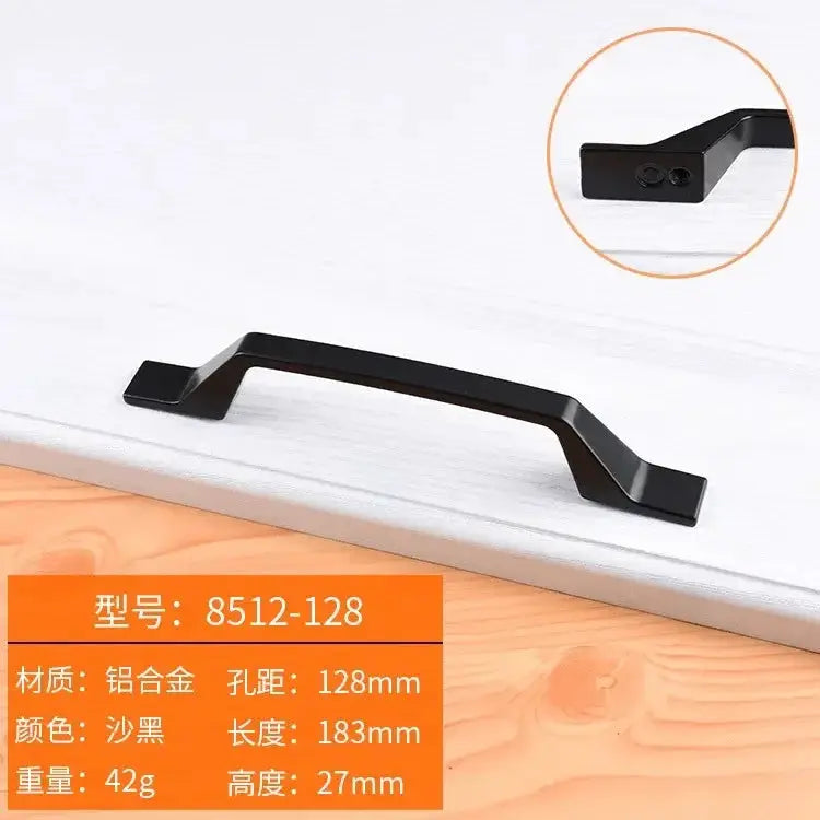 Black Aluminum Cabinet Knobs And Handles For Kitchen And Furniture Drawer Pulls Cupboard Handles