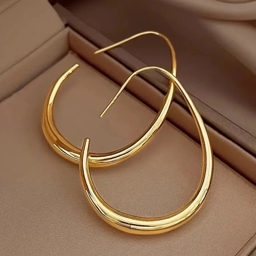 2 Piece Water Drop Earrings in 18K Gold Plated Copper for Women Minimalist Daily Wear