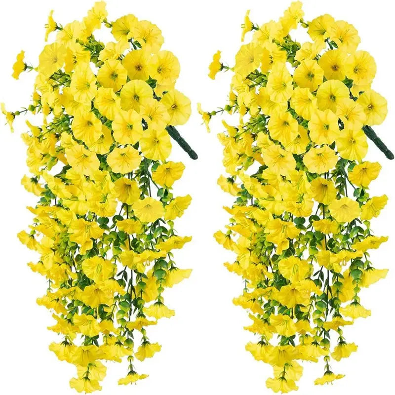 75cm White Artificial Morning Glory Wall Hanging Vines With Eucalyptus Silk Flowers For Home Or Garden Decor