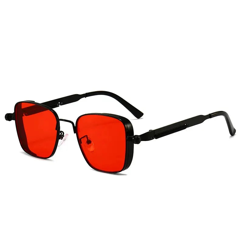 Men's Steampunk Sunglasses With Box Edging Frames European American Retro Style Metal Spring Details Indian Inspired