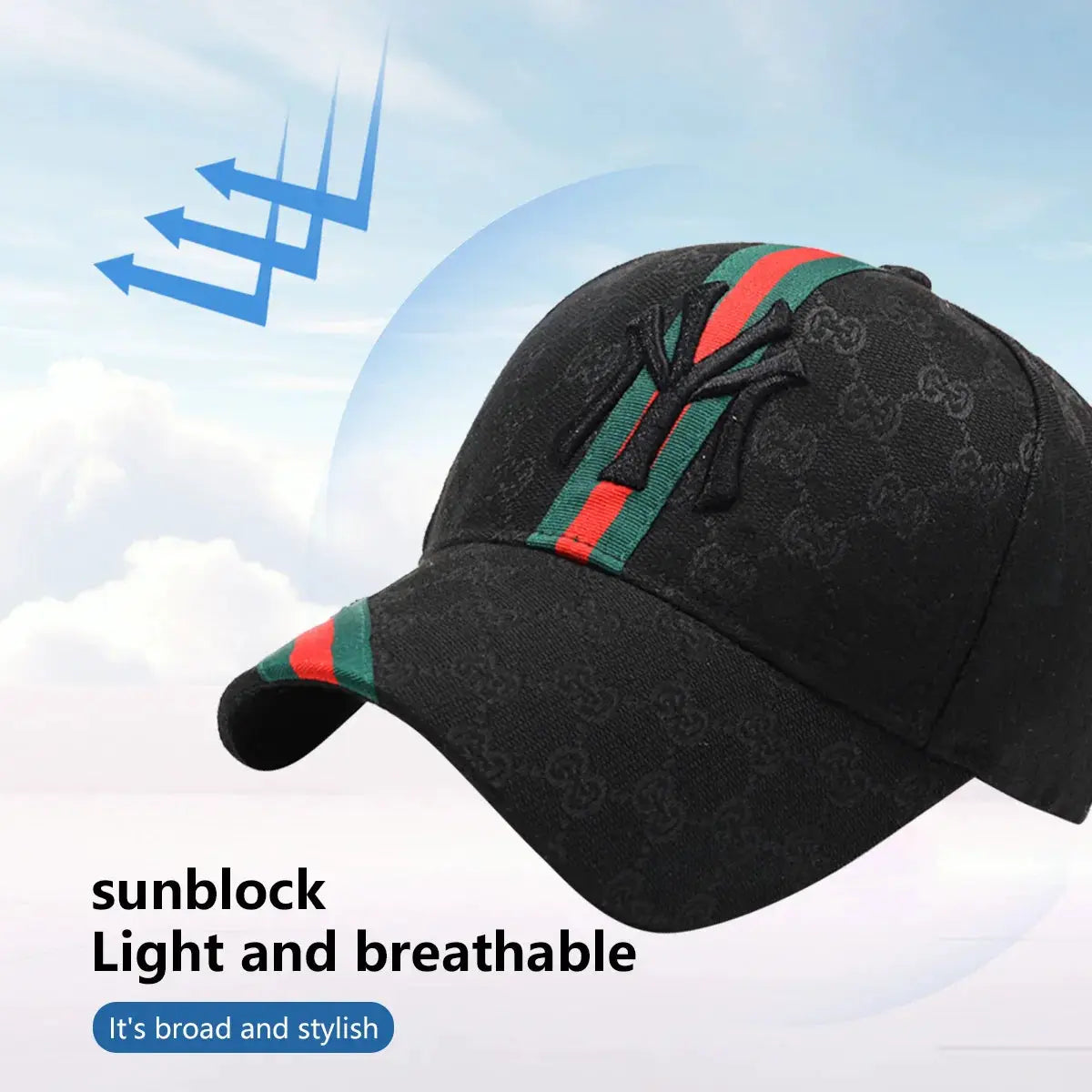 Unisex Letter Embroidery Hip Hop Hat Outdoor Adjustable Casual Baseball Cap Sunscreen Hat