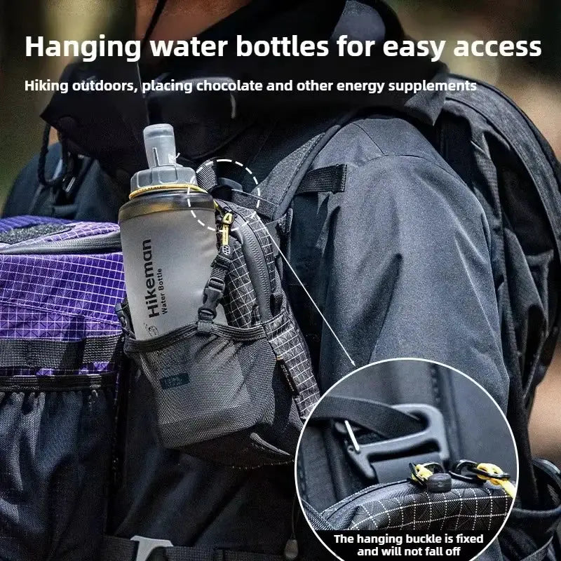 Hikeman Water Bottle Holder Bag With Phone Pocket Quick Adjust Strap Waterproof 420D Nylon For Cycling Hiking Camping