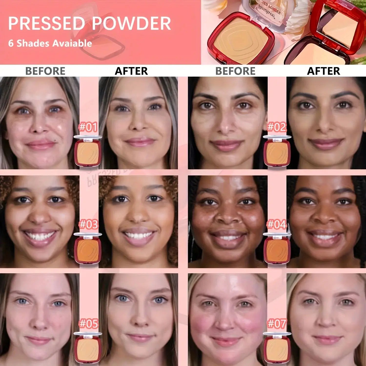 GlowGuard Matte Full Coverage Powder Foundation With Puff Oil Control 24 Hour Fresh Wear For All Skin Types