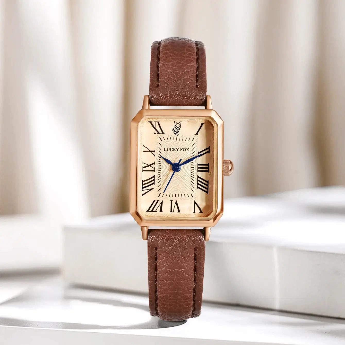 Retro Digital Dial Square Leather Strap Quartz Wristwatch For Women Casual Elegant Gift Timepiece