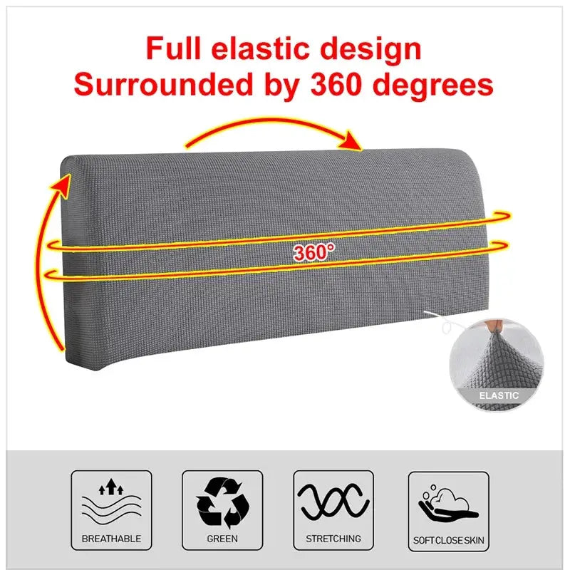 Headboard cover by Simples Market; grey elastic polar fleece with 360° stretch and breathable fabric