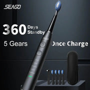 Seago Electric Toothbrush USB Rechargeable With 360 Days Battery Life And Advanced Acoustic Wave Cleaning Technology