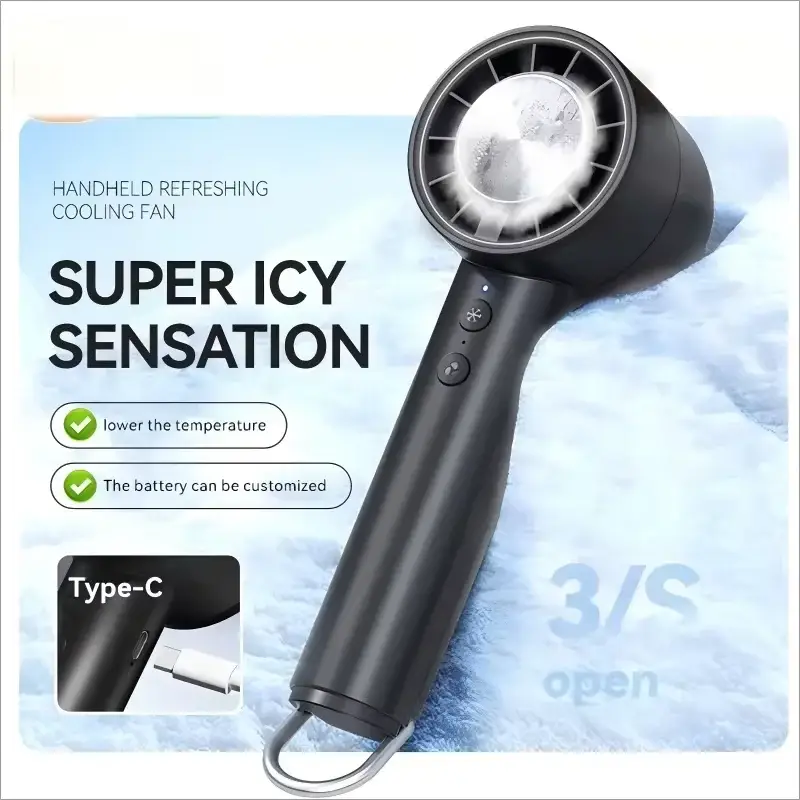 Portable Mini Fan Air Conditioner Cooler With Silent Operation LED Display USB Rechargeable High Wind Power Handheld