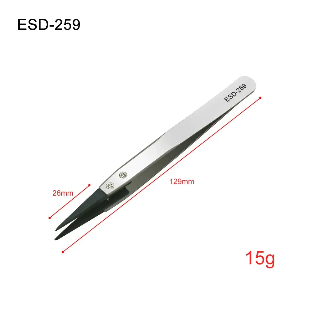 Lefavor Anti Static Electronics Tweezers Set Curved And Straight Tips Stainless Steel Precision Hand Tools Phone Repair