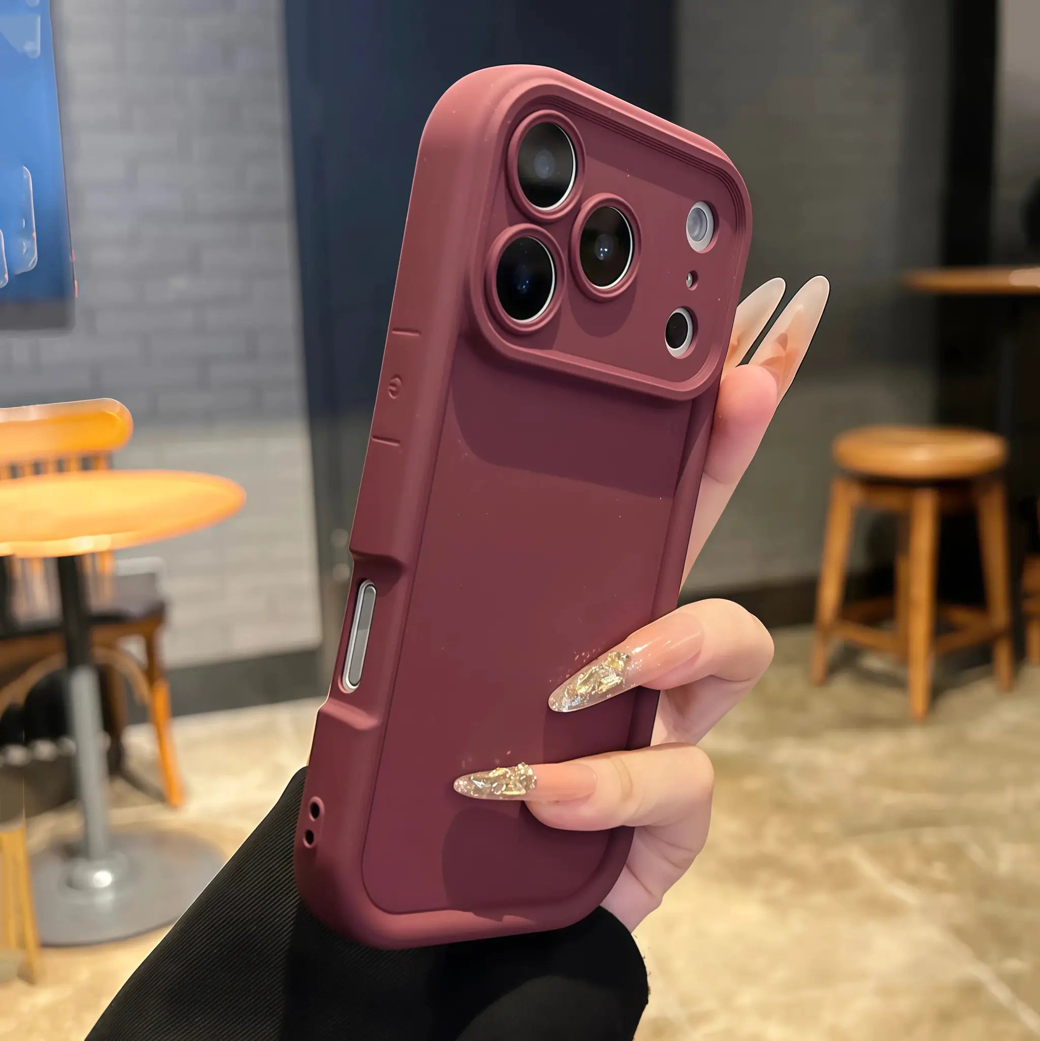 Pure Colour Thickened Shockproof Case for iPhone 11 Through 17 Pro Max and Air Series with TPU Drop Protection