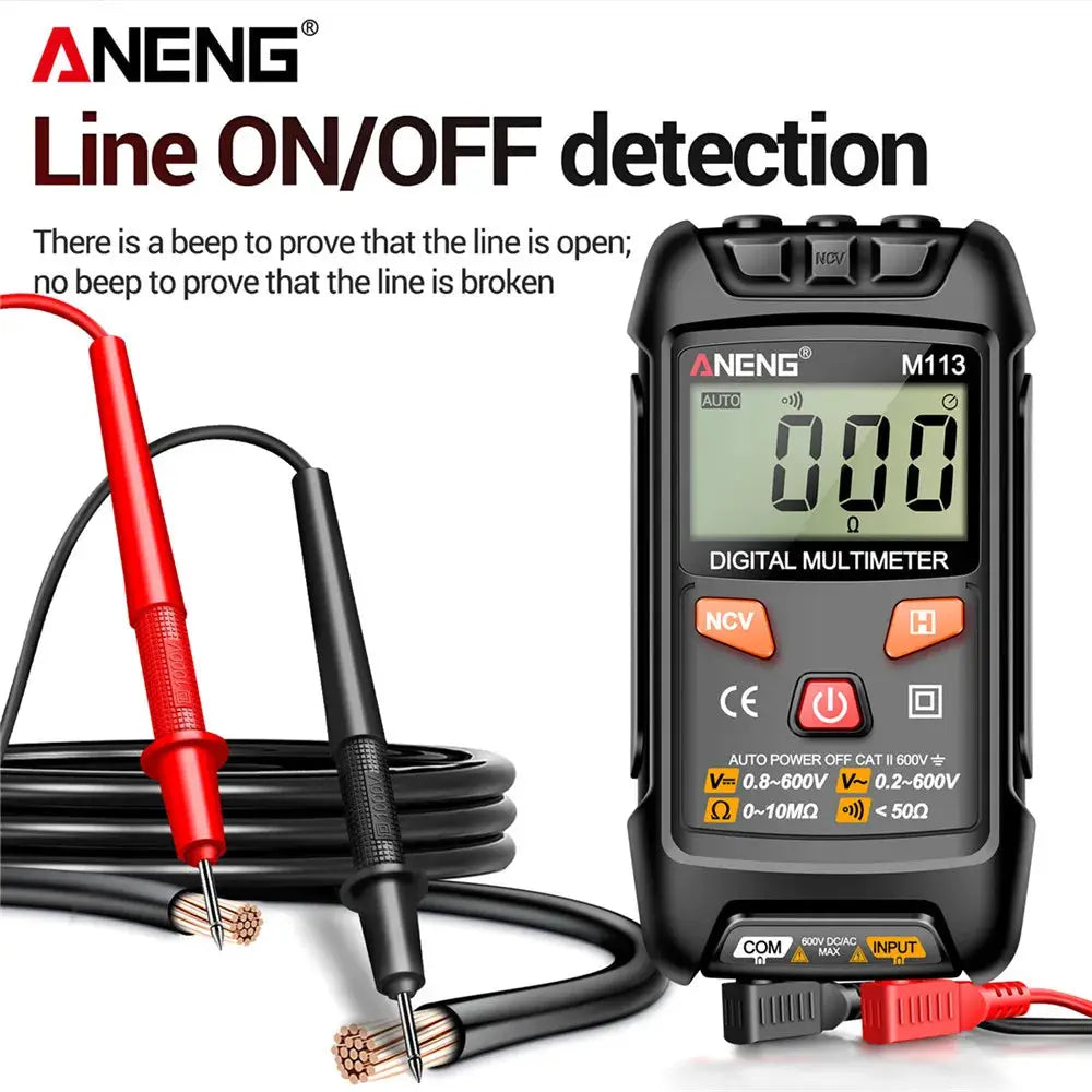 ANENG M113 Intelligent Digital Multimeter 1999 Count AC DC Voltage Ohm NCV Tester Tool