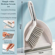 Desktop broom set by Simples Market; compact dustpan and brush with ergonomic handle
