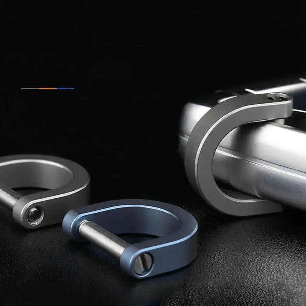 Titanium alloy outdoor bracelet buckles and carabiner hooks, blue and gray U-shaped clamps (set of 3)