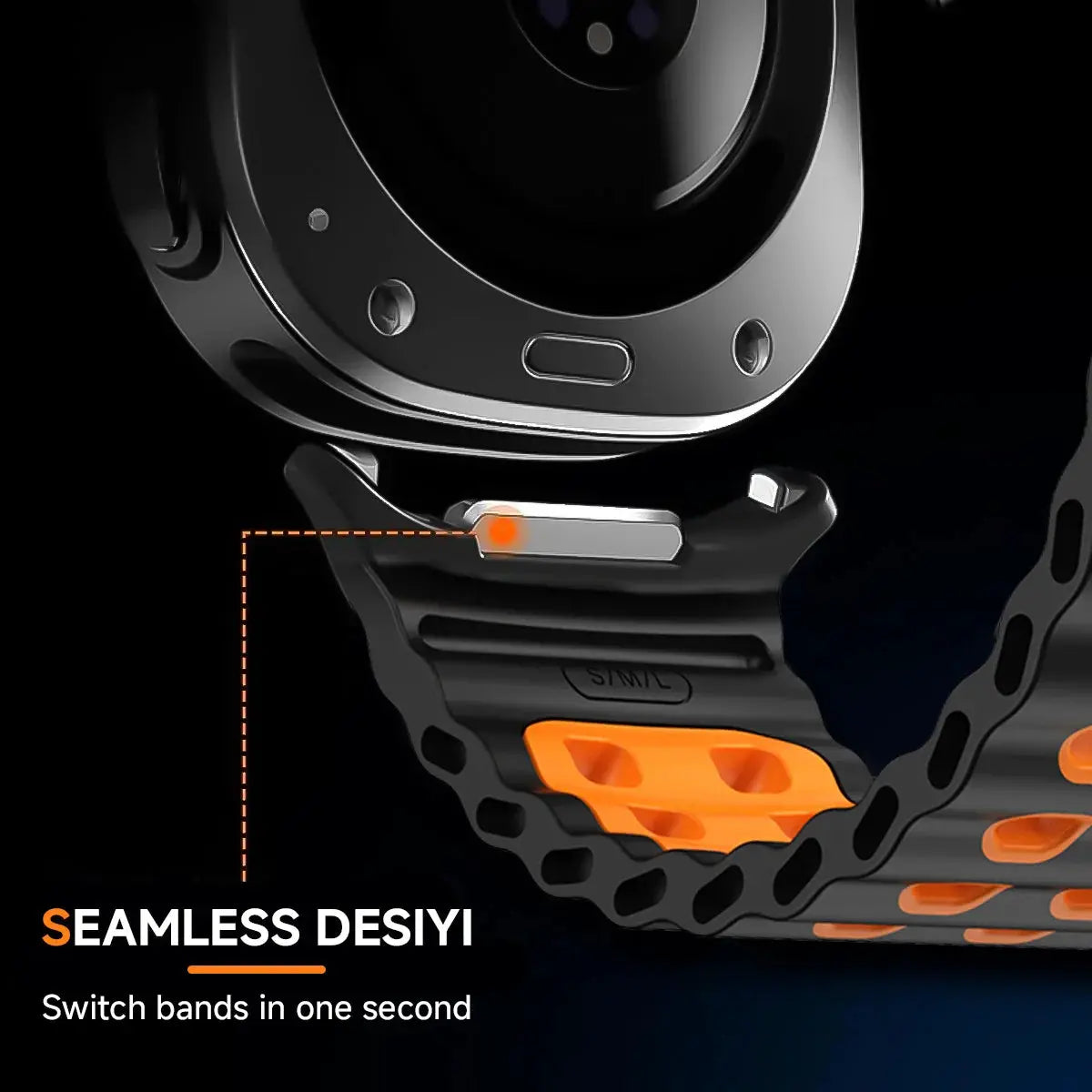 NEW Marine Silicone Strap For Samsung watch ultra 47mm Bracelet No Gaps Sport two-tone Band for Galaxy 8 ultra watchband 2030