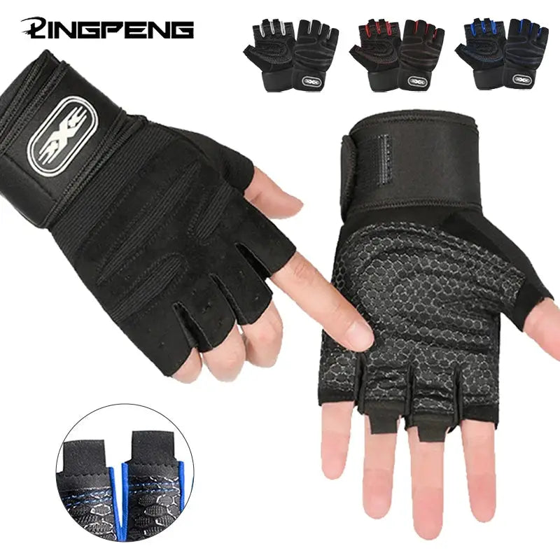 Half Finger Workout Gloves With Wrist Wrap For Men And Women For Weight Lifting Training Cycling And Motorcycling