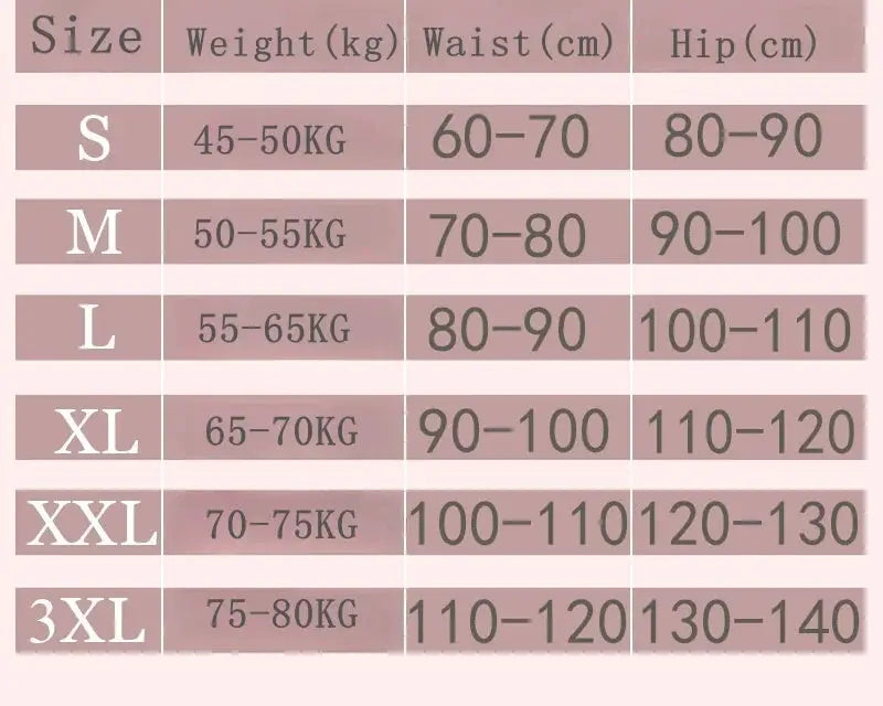 Simples Market 2Pcs Set mid-rise mesh panel shaping briefs size chart with waist and hip ranges S-3XL