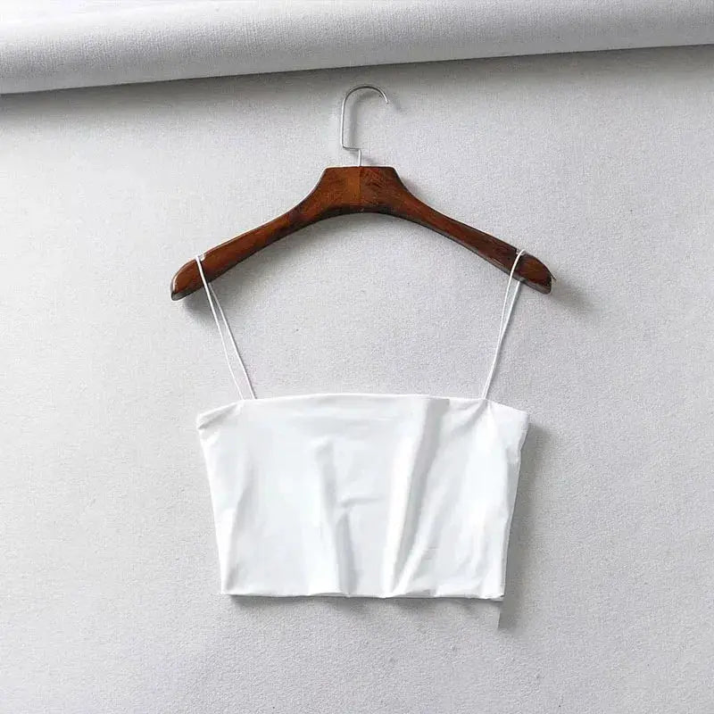 Summer Womens Elastic Cotton Crop Top Breathable Form Fitting Camisole For Comfort And Style