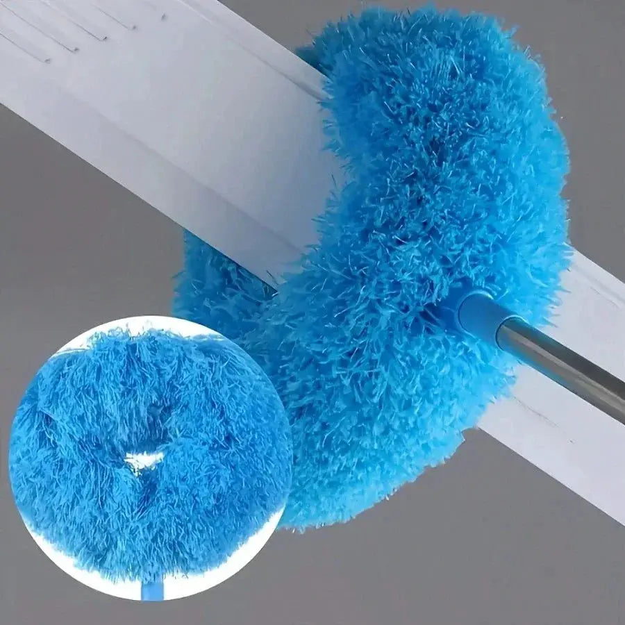 Ceiling fan duster by Simples Market, blue microfiber, extendable up to 80cm, reusable