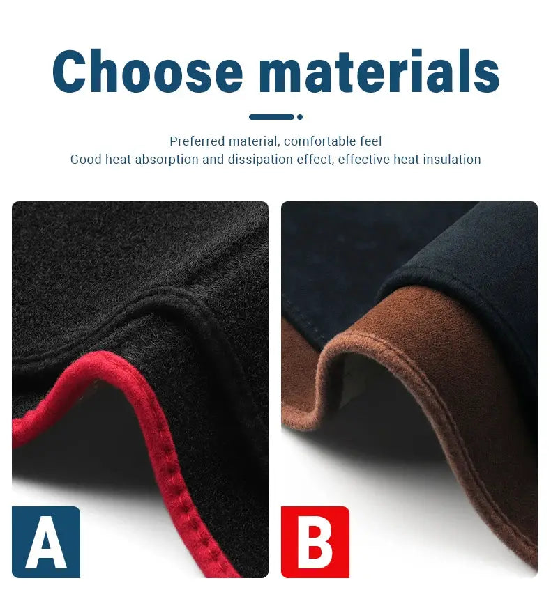 Dashboard sun shade cover options for Toyota Corolla E210 by Simples Market, A black with red, B brown with tan