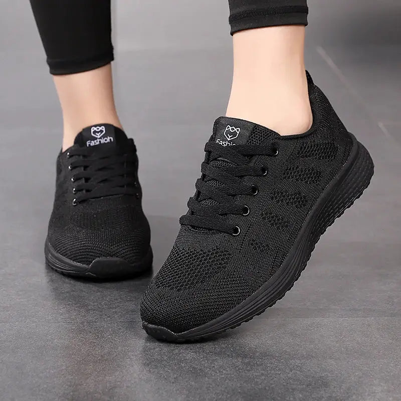 NovaStride Women Platform Running Shoes With Breathable Mesh Upper For Comfort And Stability