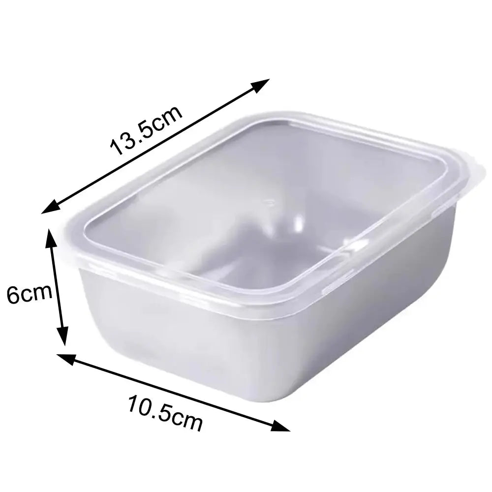 Stainless Steel Food Storage Container With Airtight Lid For Fridge Small Thickened Kitchen Organizer