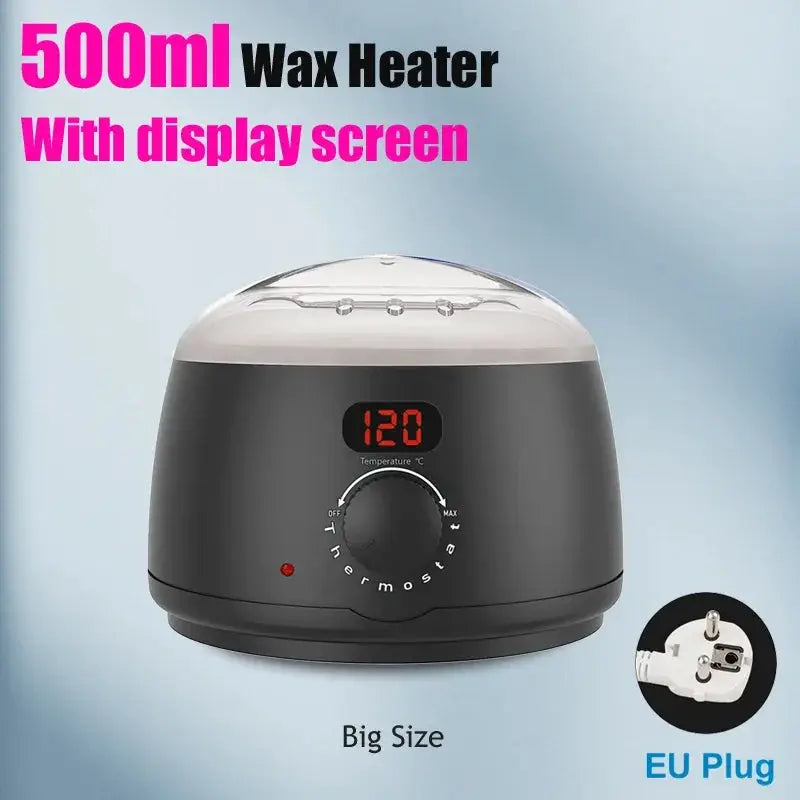 500ml wax heater for hair removal with digital display and EU plug