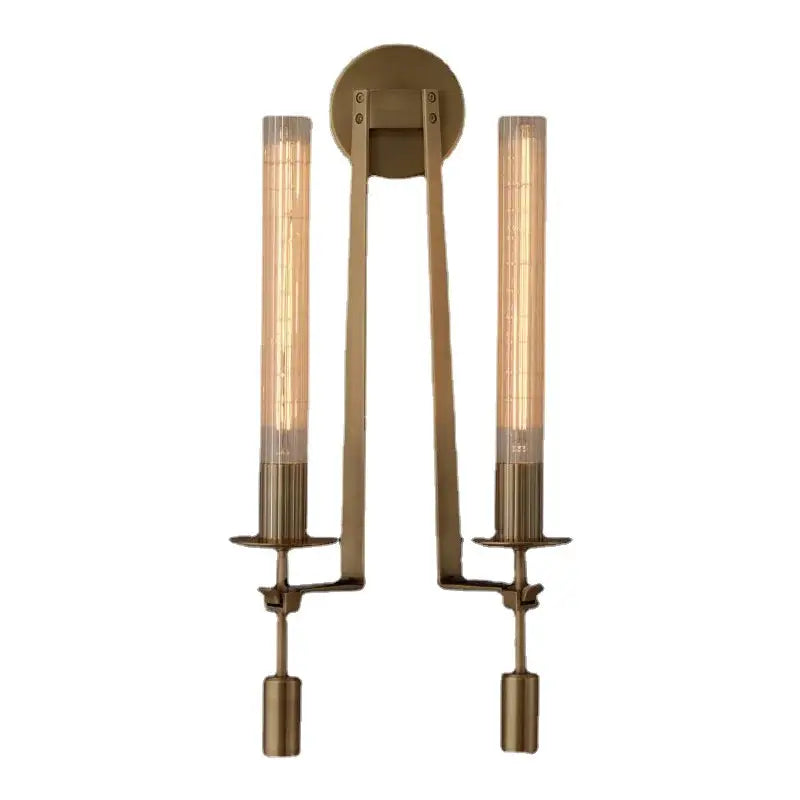 Modern copper wall sconce lamp by Simples Market with dual Edison-style tubes