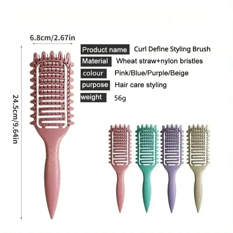 Curl Define Styling Brush For Detangling Hair Comb Hollow Out Wet Curly Hair Shaping Curls Barber Hairdressing Tool