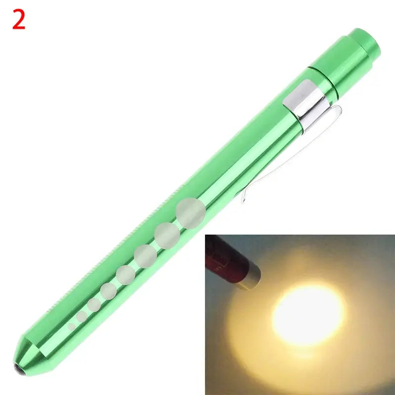 Medical Pen Light With Pupil Gauge Measurements LED Illumination Portable Aluminum Alloy Body Pocket Clip