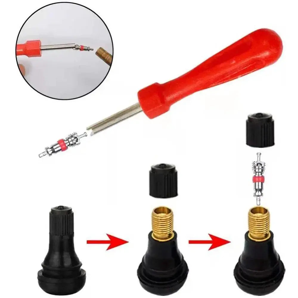 Simples Market copper tire valve core removal tool kit with zinc-plated core wrench for cars, bikes