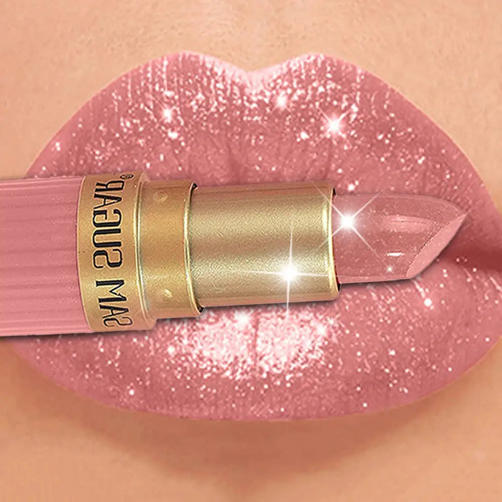 Pearlescent Pink Glitter Velvet Lipstick Waterproof Long Lasting Matte Shimmer Diamond Lipstick For Women Makeup Cosmetic